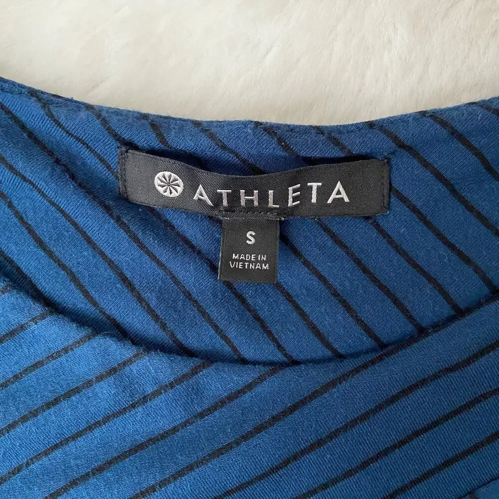Athleta Blue Striped Tank-Top Dress Size Small - Picture 3 of 5